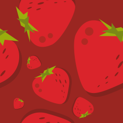 strawberries pattern red background