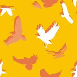 yellow birds of prey pattern background tile