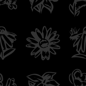 Black grey flowers pattern background tile 1028