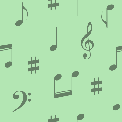 Green music notes pattern background tile 1026