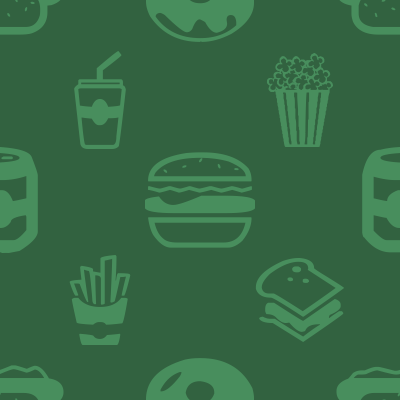green fastfood pattern background tile