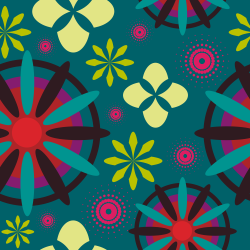 tribal pattern red blue yellow background