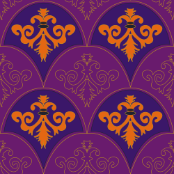 Purple Orange tribal pattern background tile 1024
