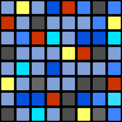 red yellow blue squares pattern