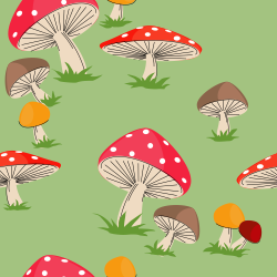 Mushrooms pattern background tile 1056