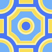 Blue yellow pattern background tile 1066
