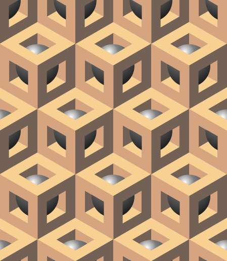 brown balls in cubes pattern wallpaper background tile