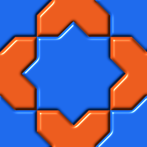 octagon stars blue orange pattern background