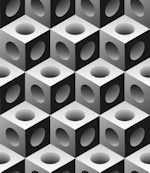 black white holl cubes vector icons background tile