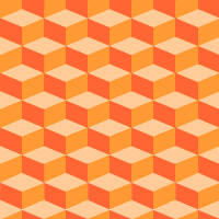 Orange cubes pattern background tile 1014