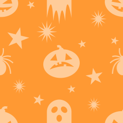 halloween pumpkin spiders ghost repeating pattern background