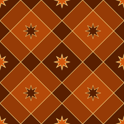 Orange brown pattern diamonds stars background tile 1030