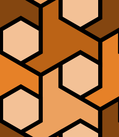 Orange hexagon pattern background tile 1041