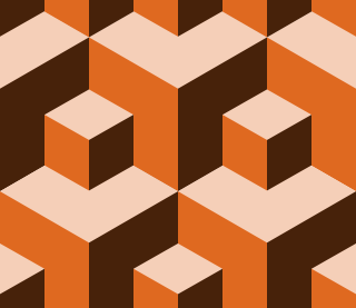 Orange cubes pattern background tile 1044