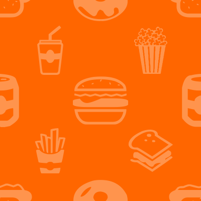 Orange fastfood pattern background tile 1047