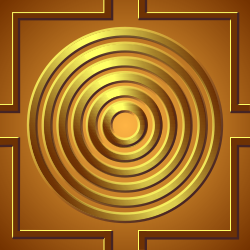 Yellow golden circles pattern background tile 1003