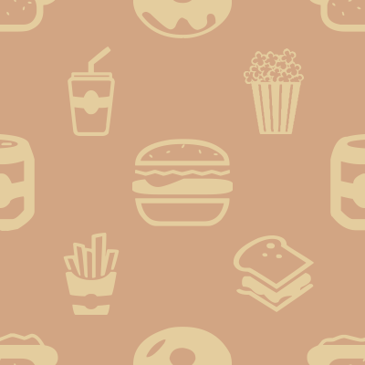 Fast food snacks graphic pattern background tile