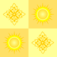 Summer flowers sun yellow pattern background tile
